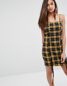 Платье мини со шнуровкой по бокам PrettyLittleThing - Темно-синий