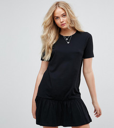 Платье-футболка мини с асимметричным краем ASOS TALL - Черный