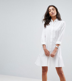 Платье-рубашка мини с баской ASOS TALL - Белый