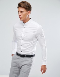 Облегающая эластичная рубашка Burton Menswear - Белый