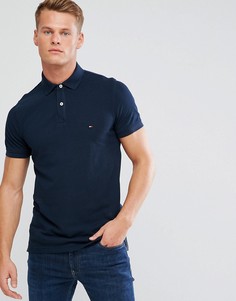 Жаккардовая футболка-поло Tommy Hilfiger - Темно-синий