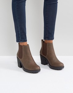 Ботинки челси на массивном каблуке Boohoo - Коричневый