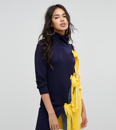 Удлиненный контрастный джемпер с завязкой PrettyLittleThing - Мульти