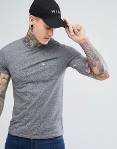 Серая узкая футболка с карманом Jack Wills Ayleford - Серый
