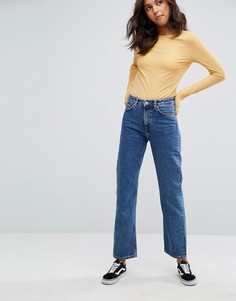 Укороченные джинсы в винтажном стиле с классической талией Weekday Voyage - Синий