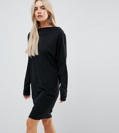 Платье из крепа с рукавами летучая мышь ASOS PETITE - Черный