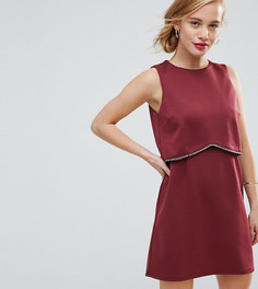 Платье мини с кроп-топом и отделкой ASOS PETITE - Красный