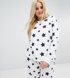 Свитшот со звездами ASOS CURVE LOUNGE - Белый