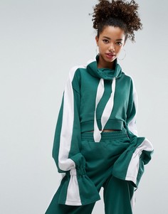 Свитшот с воротом-трубой и расклешенными манжетами ASOS - Зеленый