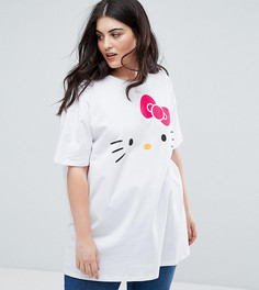 Футболка оверсайз с принтом Hello Kitty ASOS CURVE - Белый