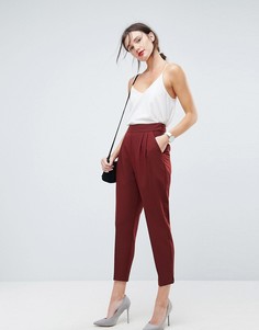 Суженные книзу брюки с завышенной талией ASOS - Красный
