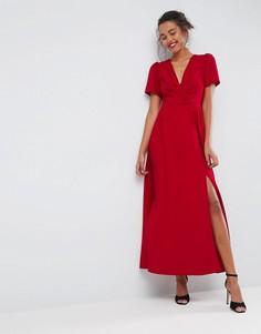 Чайное платье макси на пуговицах ASOS - Красный