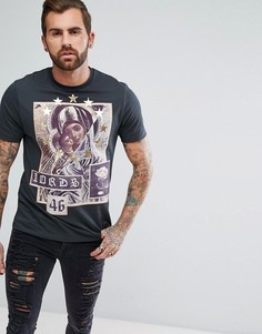 Свободная футболка с аппликацией ASOS - Черный