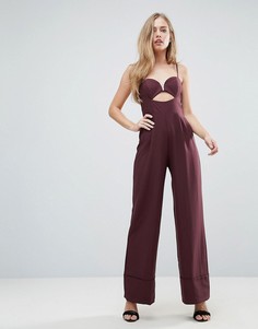 Широкий комбинезон с вырезом ASOS Tailored - Красный