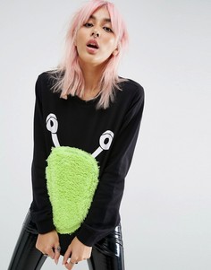 Свитшот с аппликацией ASOS Halloween - Серый