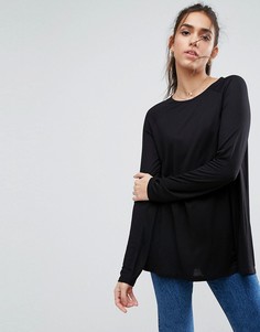 Свободный топ с длинными рукавами ASOS - Черный
