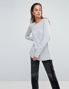 Свободный топ с длинными рукавами ASOS - Серый