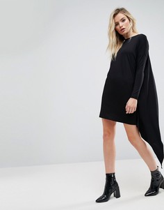 Платье-футболка с кейпом на спине ASOS - Черный