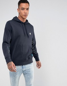 Худи темно-синего цвета с принтом на рукаве Ellesse Italia - Темно-синий
