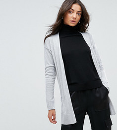 Тонкий кардиган с отделкой в рубчик ASOS TALL - Серый