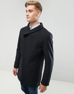 Полушерстяное пальто с воротом-трубой Esprit - Серый