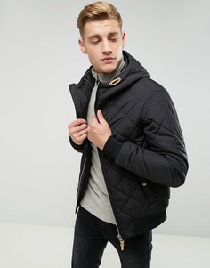 Стеганая куртка с капюшоном Esprit - Черный
