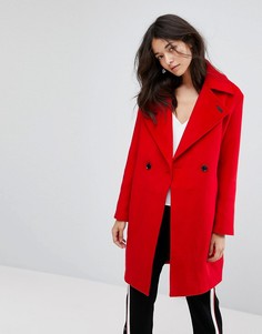 Шерстяное пальто оверсайз Neon Rose - Красный