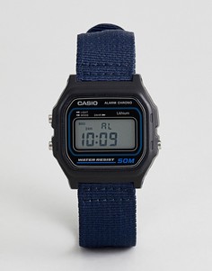 Цифровые часы с темно-синим парусиновым ремешком Casio W-59B-2AVEF - Темно-синий