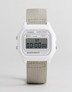 Цифровые часы с бежевым парусиновым ремешком Casio W-59B-7AVEF - Бежевый