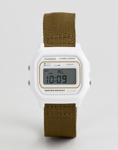 Цифровые часы с парусиновым ремешком цвета хаки Сasio W-59B-3AVEF - Зеленый Casio