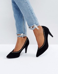 Туфли с высоким передом, люверсами и конусообразным каблуком New Look - Черный