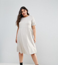 Свободное платье миди ASOS CURVE Ultimate - Бежевый
