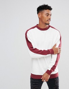 Свитшот оверсайз со вставками на рукавах ASOS - Белый