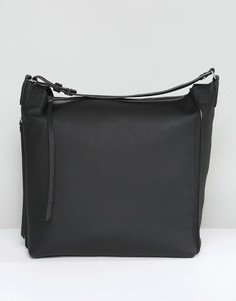 Миниатюрный кожаный рюкзак AllSaints - Черный