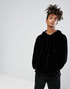 Велюровый оversize-худи ASOS - Черный