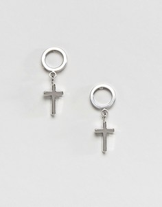 Серьги-гвоздики с крестами DesignB London Halloween - Серебряный
