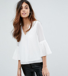 Топ со складками на рукавах Vero Moda Petite - Белый
