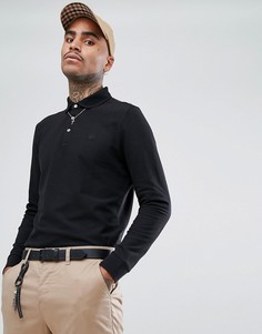 Черное поло с длинными рукавами и логотипом Aquascutum Hillington - Черный