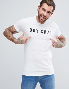 Обтягивающая футболка с принтом Dry Chat ASOS - Белый