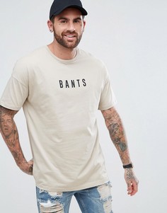 Оверсайз-футболка с принтом Bants ASOS - Бежевый