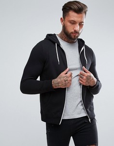 Черное худи на молнии New Look - Черный