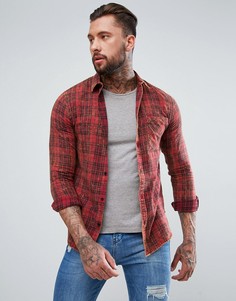 Красная выбеленная рубашка классического кроя в клетку New Look - Красный