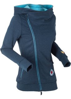 Трикотажная куртка с длинным рукавом (темно-синий меланж) Bonprix