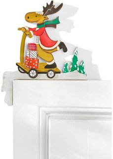 Декор для дверной коробки Лось на самокате (красный/зеленый/светло-коричневый/белый) Bonprix