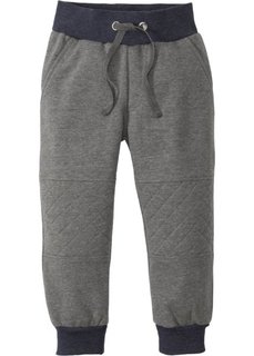 Трикотажные брюки с уплотненными вставками на коленях (серый меланж) Bonprix
