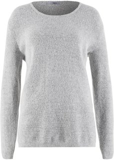 Пушистый пуловер (серебристый матовый/цвет голубики) Bonprix