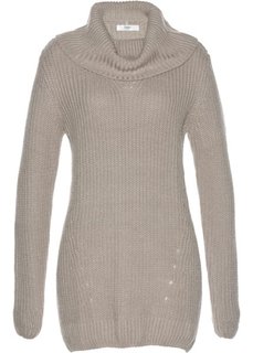 Пуловер с высоким воротником (меланжевый натуральный камень) Bonprix