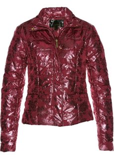 Стеганая куртка с блестящим принтом (красный рододендрон с рисунком) Bonprix