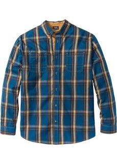 Рубашка Regular Fit с длинным рукавом (серо-синий) Bonprix
