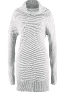 Удлиненный пуловер в стиле оверсайз (светло-серый меланж) Bonprix